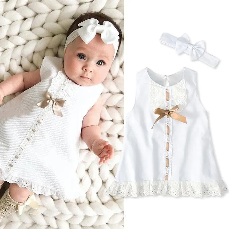 Baby Girl's Sleeveless Bow Skirt - GlamzLife