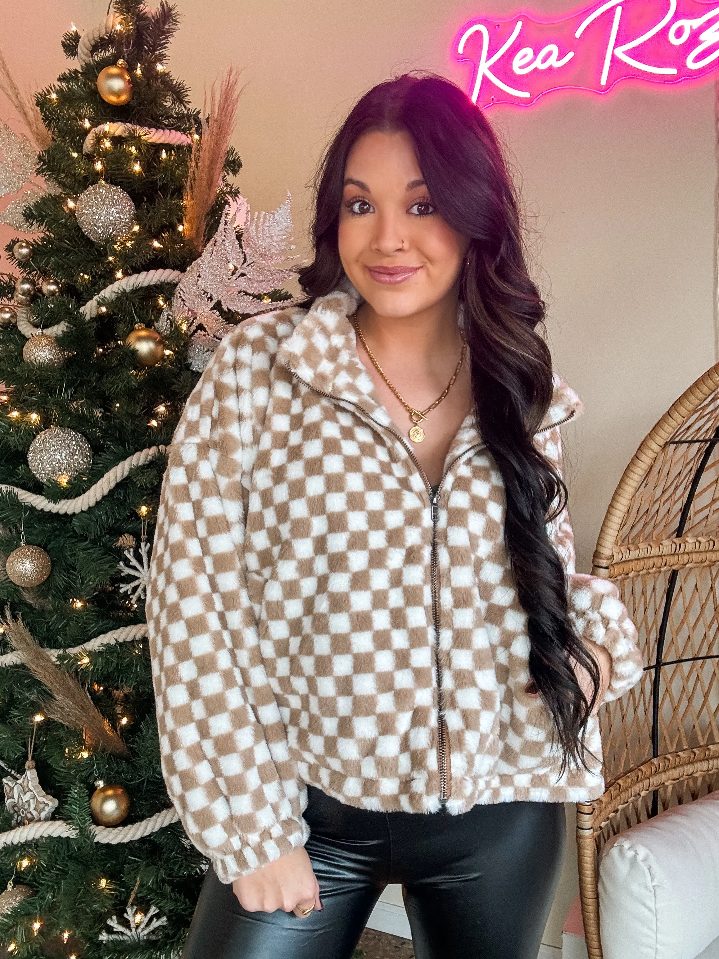 SOMEONE SPECIAL CHECKERED TEDDY JACKET