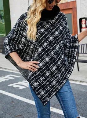TastyHottie - COLLAR CAPE KNITTED PULLOVER SWEATER SHAWL