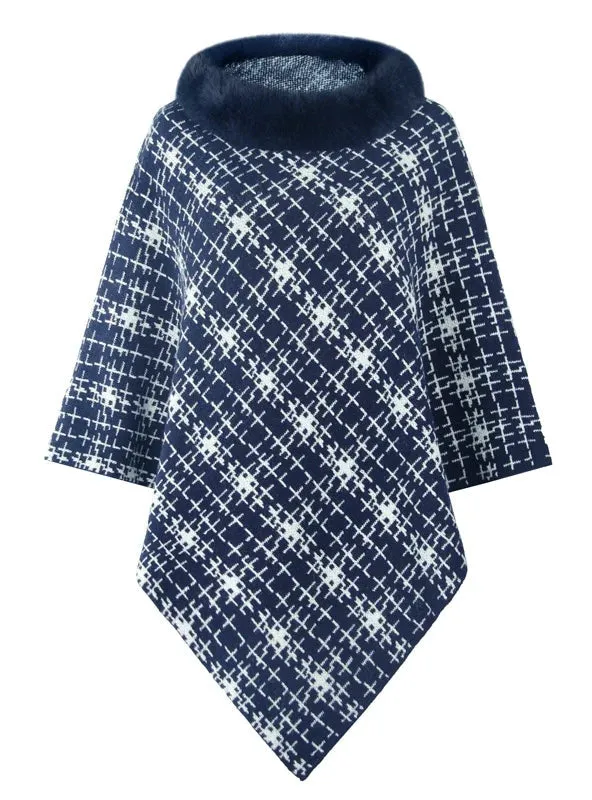 TastyHottie - COLLAR CAPE KNITTED PULLOVER SWEATER SHAWL
